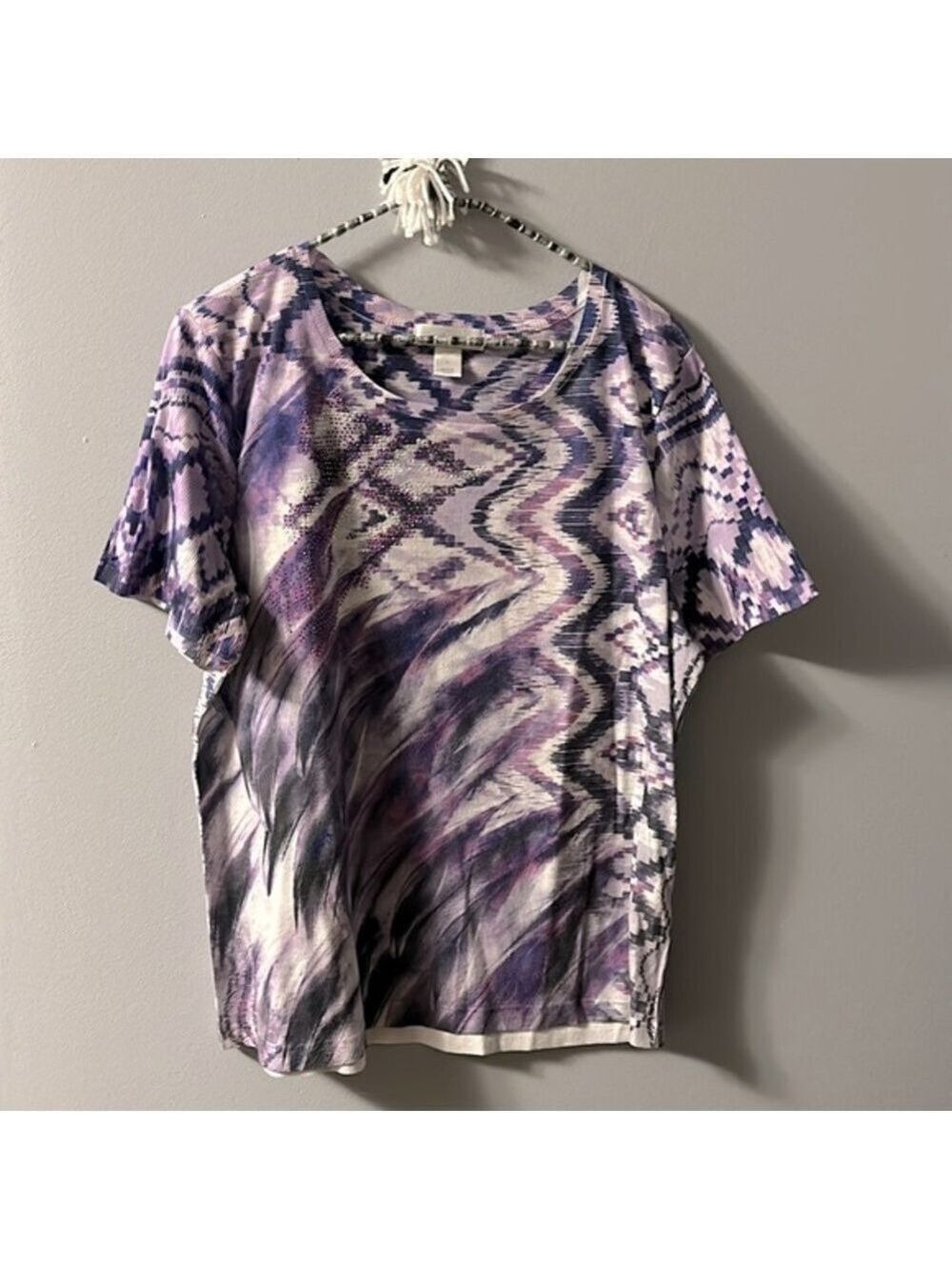 Christopher & Banks short sleeve t shirt gem detail size X (14 W)